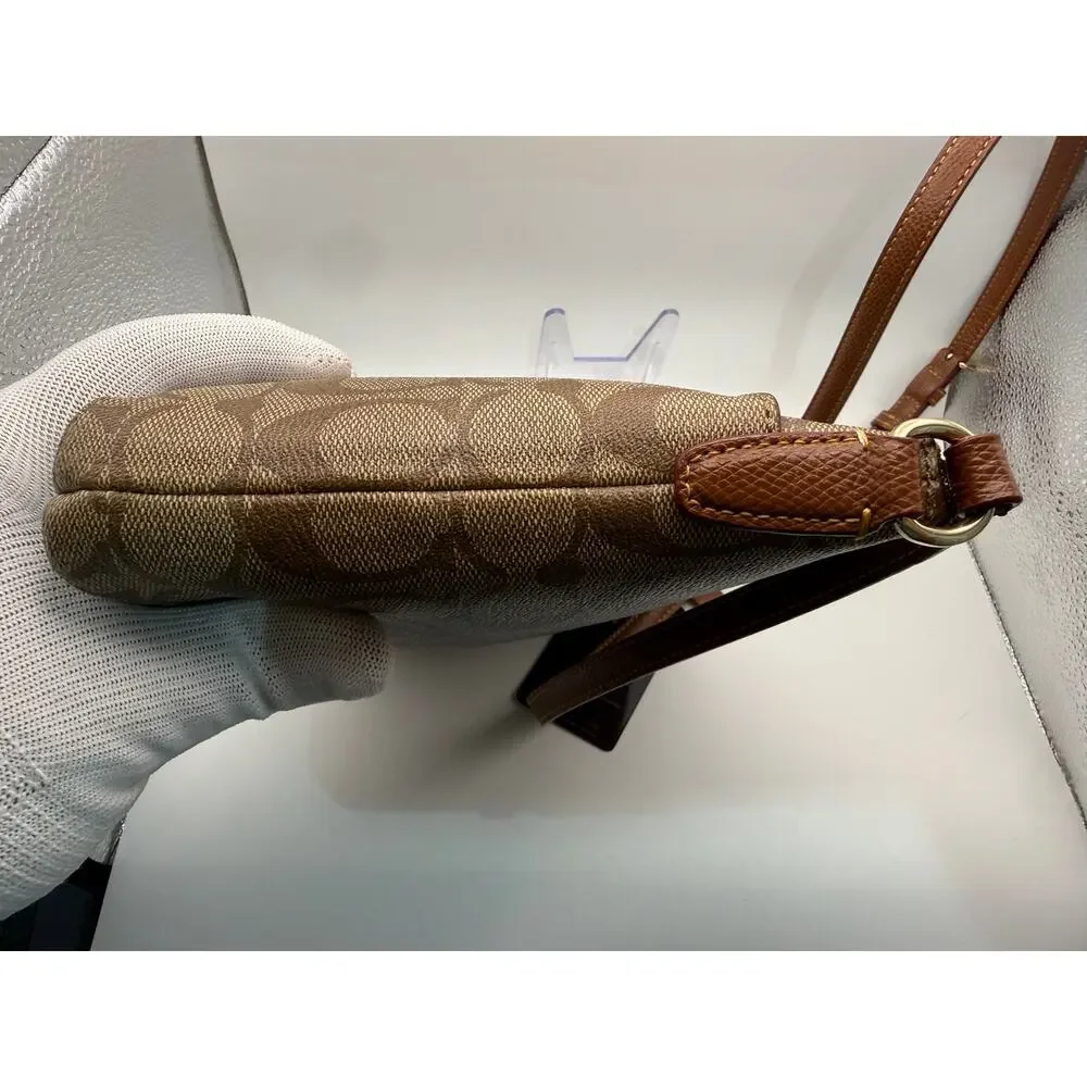 Coach Signature Canvas Crossbody Bag – Khaki/Mahogany